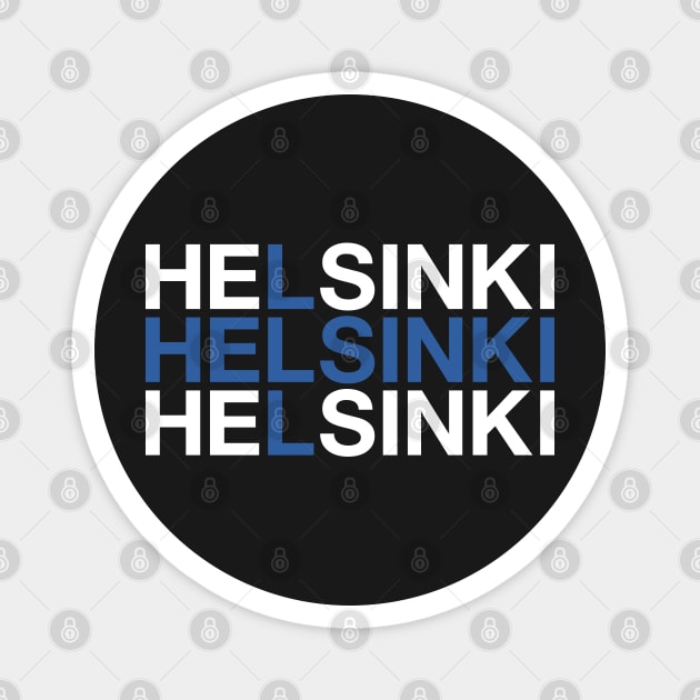 HELSINKI Finnish Flag Magnet by eyesblau